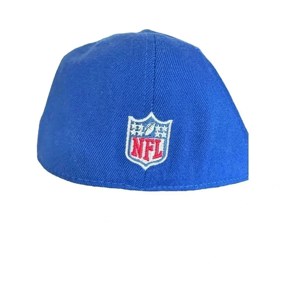 Reebok Men's Blue Logo Athletic Embroider NFL Football Giants Hook Loop Hat Cap - Picture 2 of 4